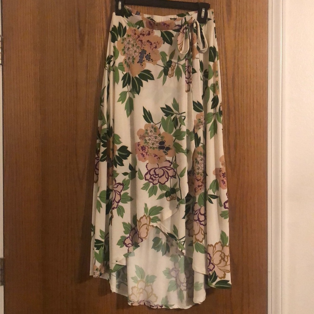 Faux Wrap Maxi Skirt